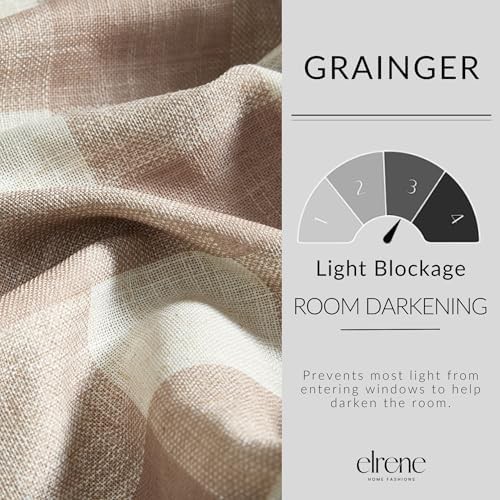 Linen buffalo check farmhouse blackout curtain — photo 4