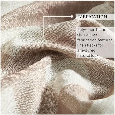 Linen buffalo check farmhouse blackout curtain — photo 5