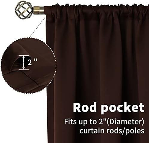 Brown Room Darkening Rod Pocket Curtains — photo 5