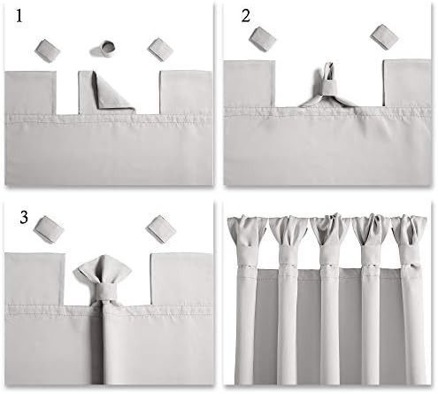 Lush Decor insulated knotted tab top light gray curtains — photo 3