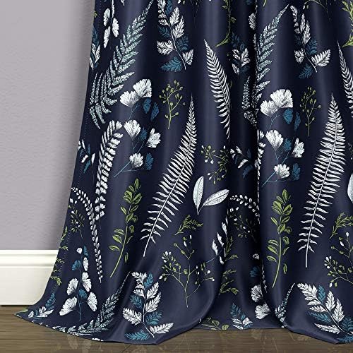 Devonia navy and green room darkening curtain set 95 — photo 4
