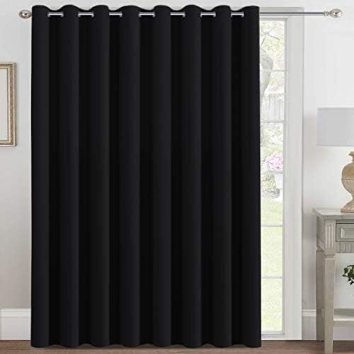 Jet black sliding door curtain 96 inch