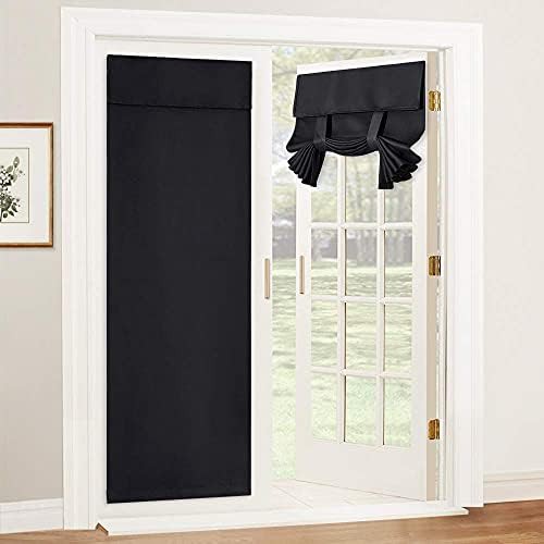 Black no drill French door blackout panel