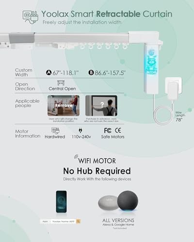 Smart hardwired motorized curtain rod — photo 5