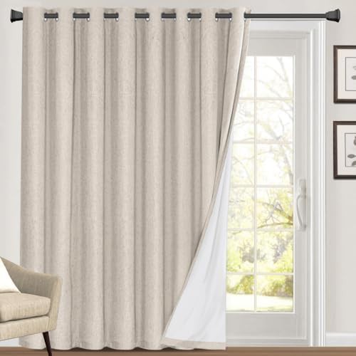 Natural Faux Linen Room Divider Curtain
