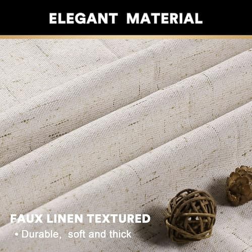 Natural Faux Linen Room Divider Curtain — photo 4