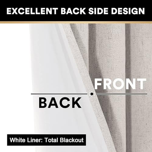 Natural Faux Linen Room Divider Curtain — photo 5