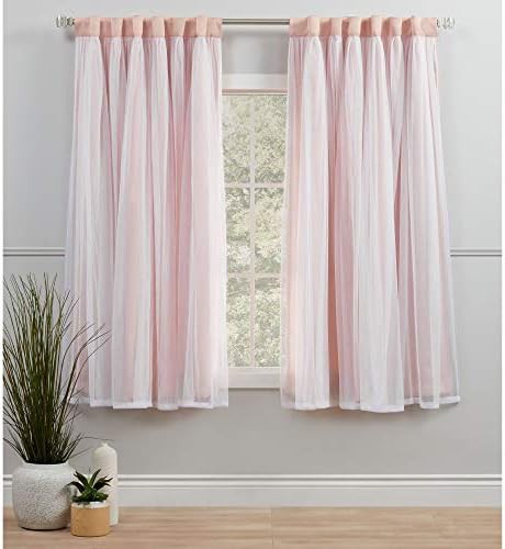 Rose Blush Layered Sheer and Blackout Curtains