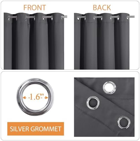 Grey 3 layer soundproof 84 inch blackout curtain — photo 5