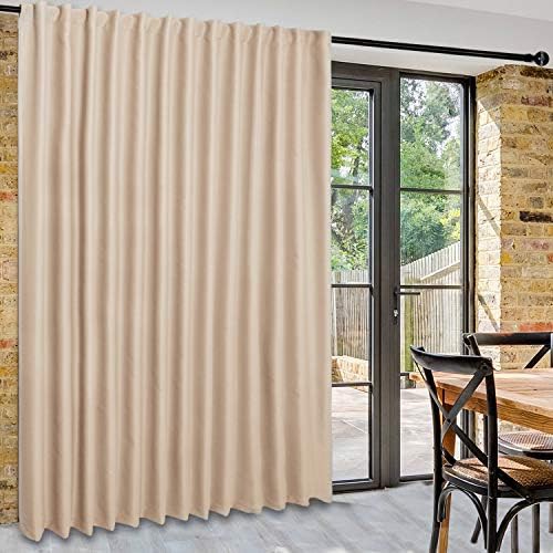 Beige Extra Wide Sliding Door Curtain