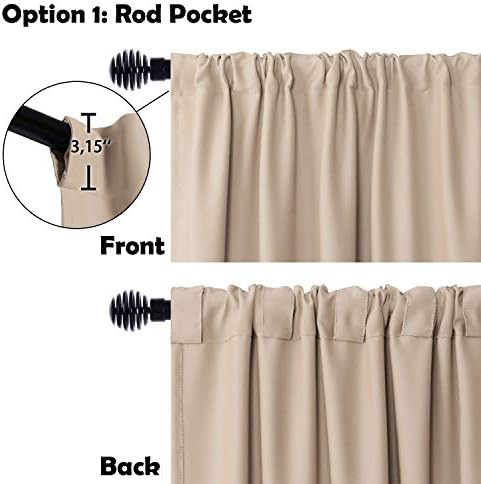 Beige Extra Wide Sliding Door Curtain — photo 3