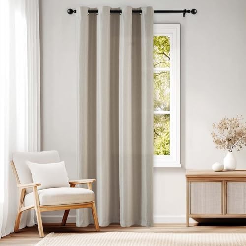 Greyish beige thermal insulated window drape 90 inch