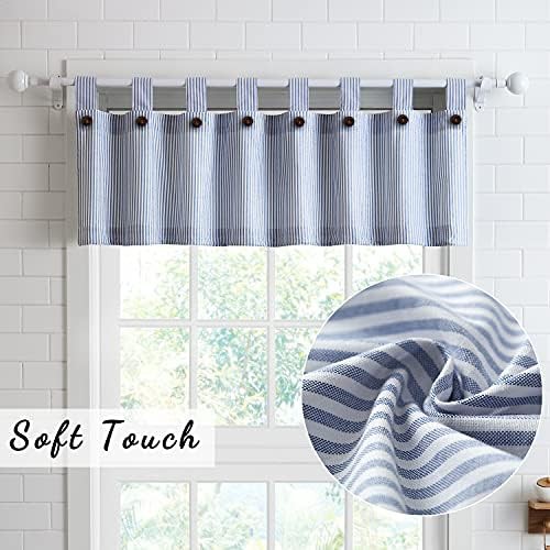 Navy Tab Top Short Cafe Curtains — photo 3