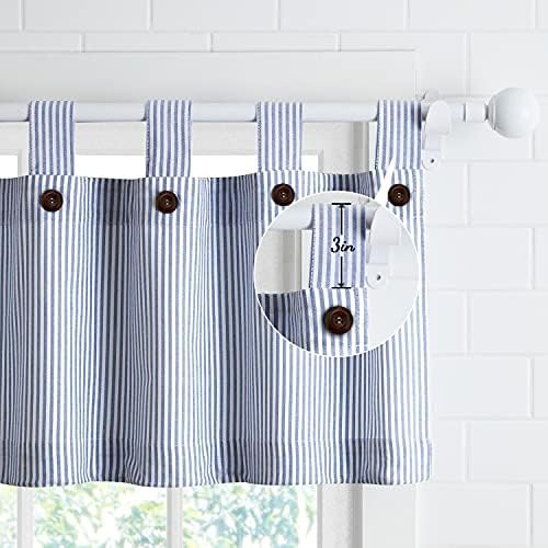 Navy Tab Top Short Cafe Curtains — photo 4