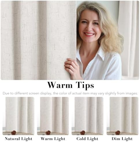 Ivory linen total blackout curtains 84 inch — photo 5