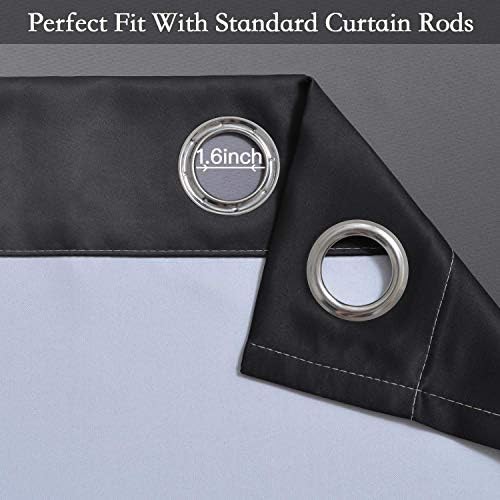 Ombre black to grey grommet curtains 84 in — photo 4