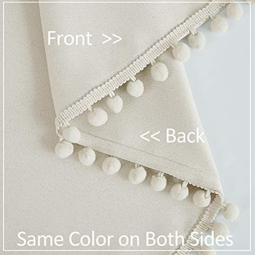 Treatmentex ivory pom pom curtains 84 in — photo 4