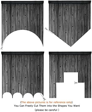 Black beaded string door curtain for doorways — photo 5