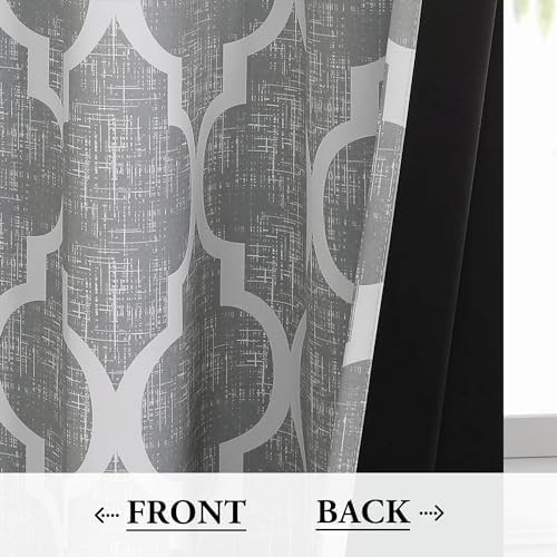 Moroccan blackout curtains grey 84 in — photo 3