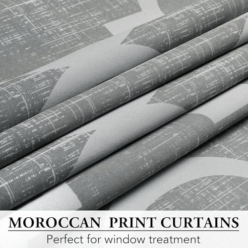 Moroccan blackout curtains grey 84 in — photo 4