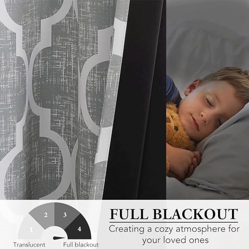 Moroccan blackout curtains grey 84 in — photo 5