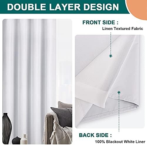 White linen total blackout 84 inch drape — photo 5