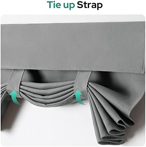 Grey thermal insulated door curtains set 26x68 in — photo 4