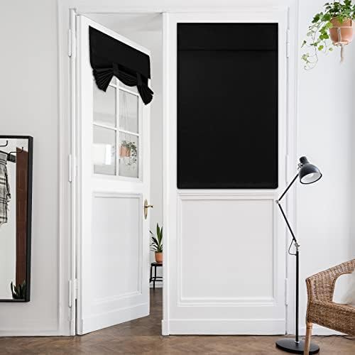 Black French door blackout curtain 26x40 in