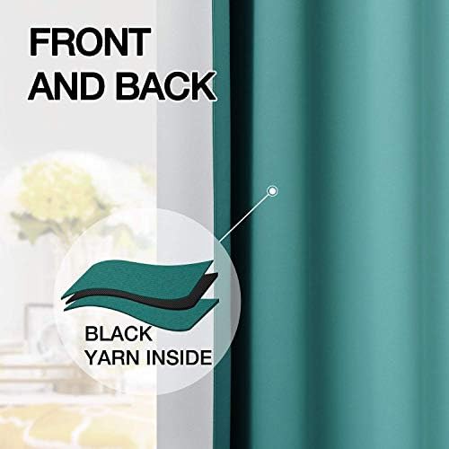 Teal ombre rod pocket bedroom curtains 84 in — photo 4