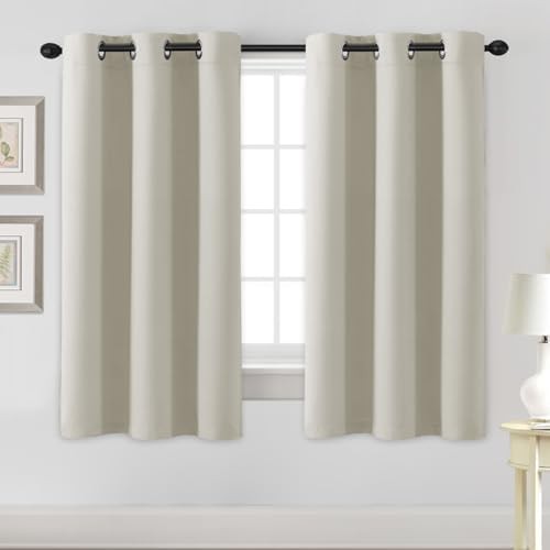 Cream thermal blackout curtains 63 inch