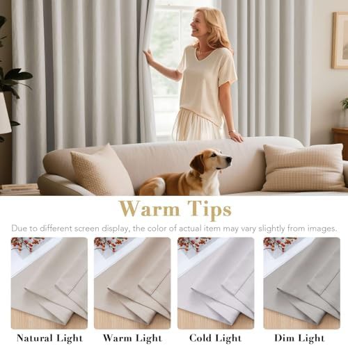 Cream thermal blackout curtains 63 inch — photo 5