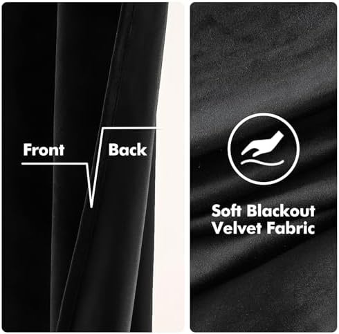 Black grommet halloween velvet curtain 84 in — photo 3