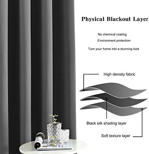 JSFLY dark gray bedroom curtains 63 in — photo 4