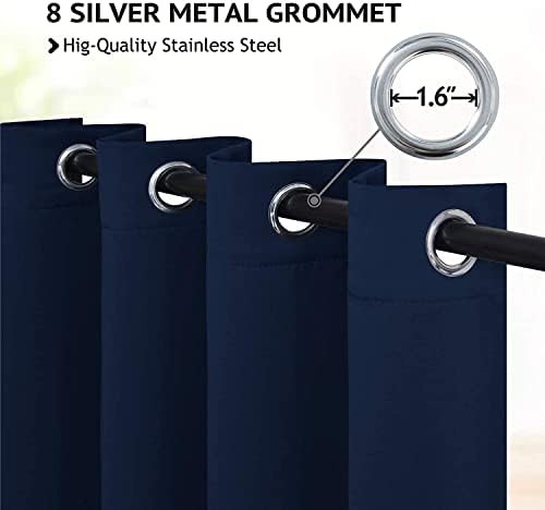 Navy blue blackout grommet curtains 84 inch — photo 3