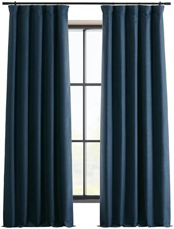 Voyager Blue Linen Total Blackout Curtain