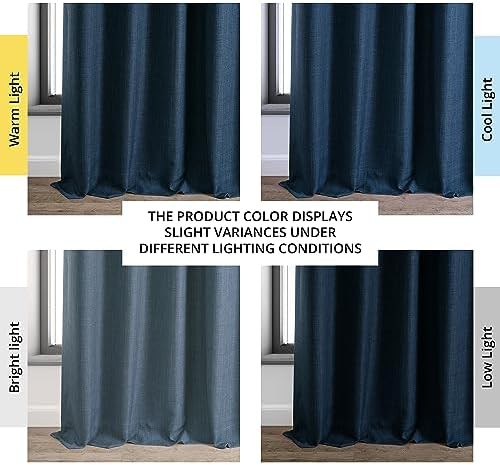 Voyager Blue Linen Total Blackout Curtain — photo 3