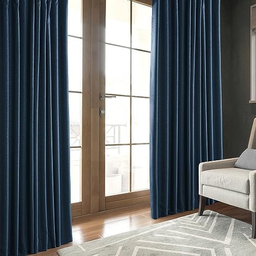 Voyager Blue Linen Total Blackout Curtain — photo 4