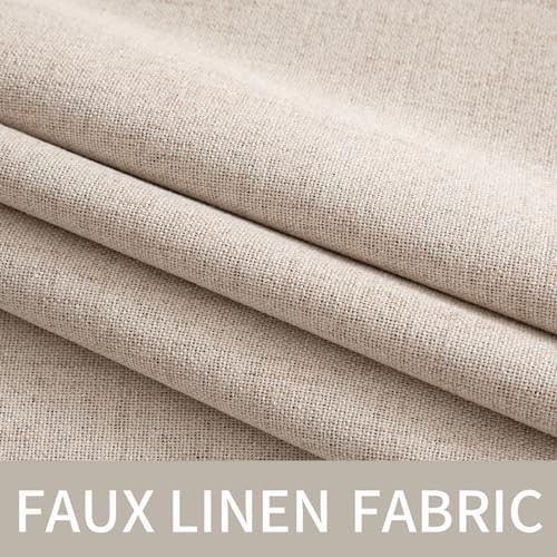 Natural beige faux linen curtains 90 in — photo 5