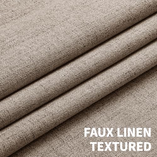 Light khaki faux linen 63 inch curtain — photo 4
