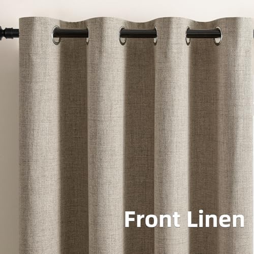 Light khaki faux linen 63 inch curtain — photo 5