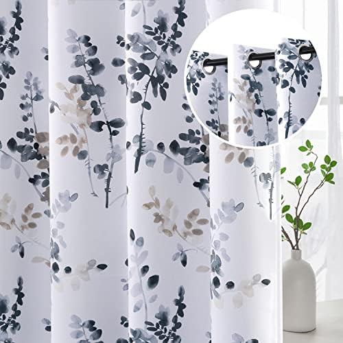 Bluestone floral blackout curtains 84 inch
