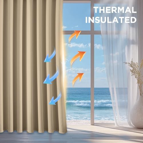 Light beige thermal grommet 84 inch curtain — photo 4