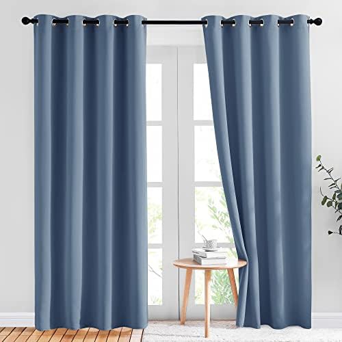 Stone blue grommet thermal blackout panels