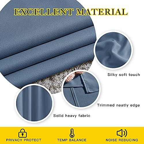 Stone blue grommet thermal blackout panels — photo 3