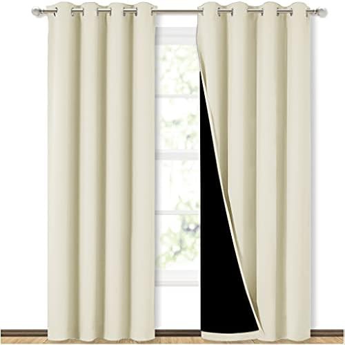 Beige total blackout living room drapes