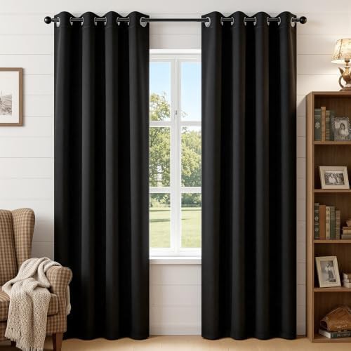 Wrinkle Free Grommet Blackout Curtains 84 in