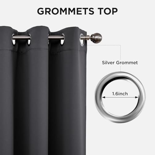 Black Grommet Room Darkening Curtains 108 in — photo 5