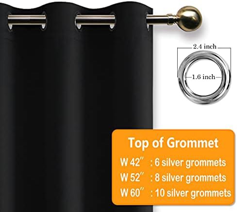 Long black thermal insulated bedroom curtains — photo 5