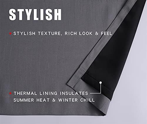 Grey total blackout thermal lined curtains — photo 4