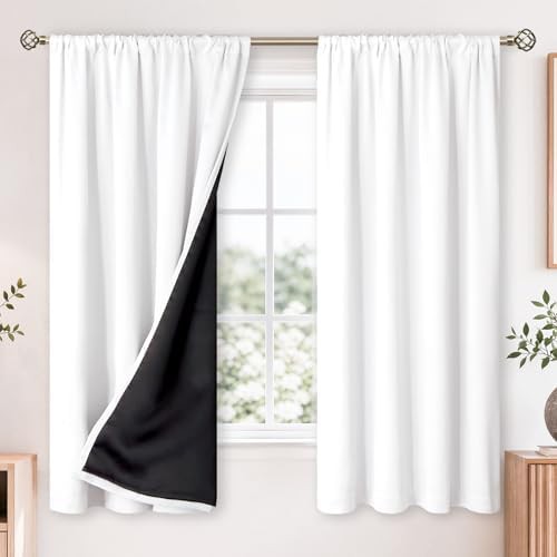 White Total Blackout Rod Pocket Drapes